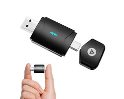 Vendar® PRO Mini 2-in-1 Car Dongle - Apple CarPlay Dongle - Android Auto Dongle - Draadloos CarPlay & Android Auto - Zwart