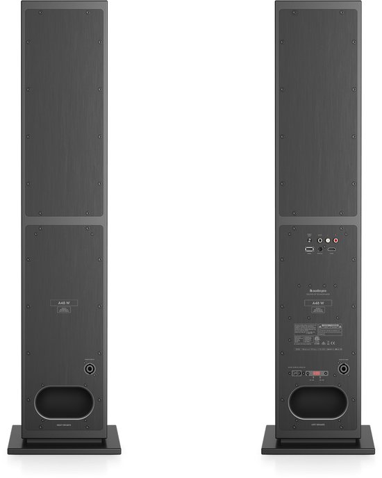 Audio Pro A48 W Smart Multiroom Actieve Vloerstaande Luidsprekers - Audio Pro Multiroom (Linkplay) - Ruimtecorrectie - 2x130W Speakers - Zwart van Merkloos — afbeelding 3