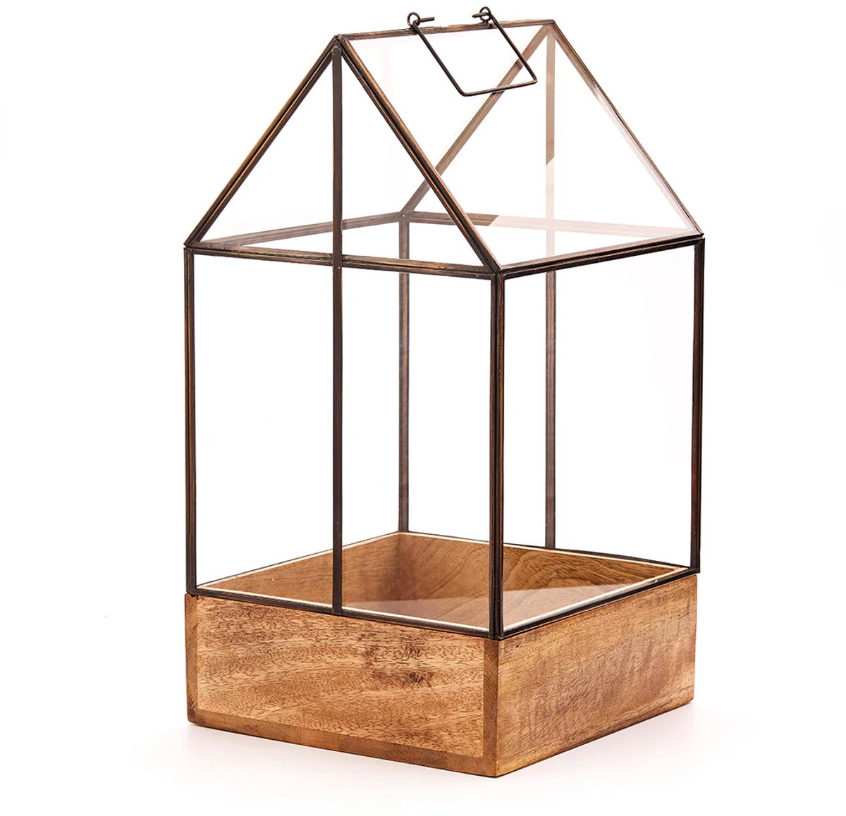 Broeikas - houten kas 27 x 27 cm - duurzaam met vintage look en unieke uitstraling