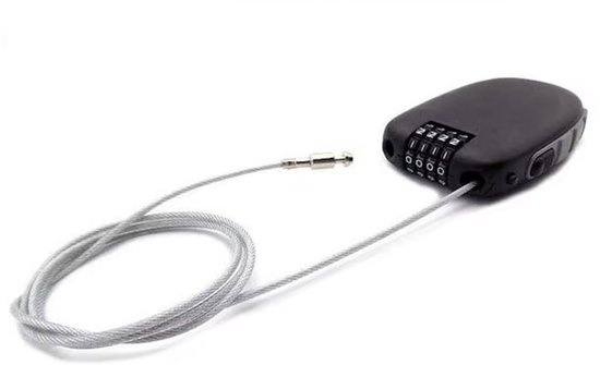 Rieba® Kabelslot 105cm - Draadslot - Voor Accessoires - Cijferslot - Slot Met 4-cijferige Code - Fietsslot - Slot voor Fietsaccessoires - Hangslot - Reisslot - Universeel Toepasbaar - Zwart van Rieba — afbeelding 3
