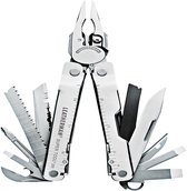 Zilverkleurige Leatherman Super Tool 300 multitool met uitklapbare messen en tang.