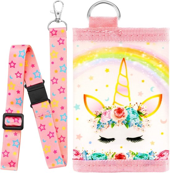 Aucuu Kinderportemonnee - met 2 lanyards - Game Console afdrukken