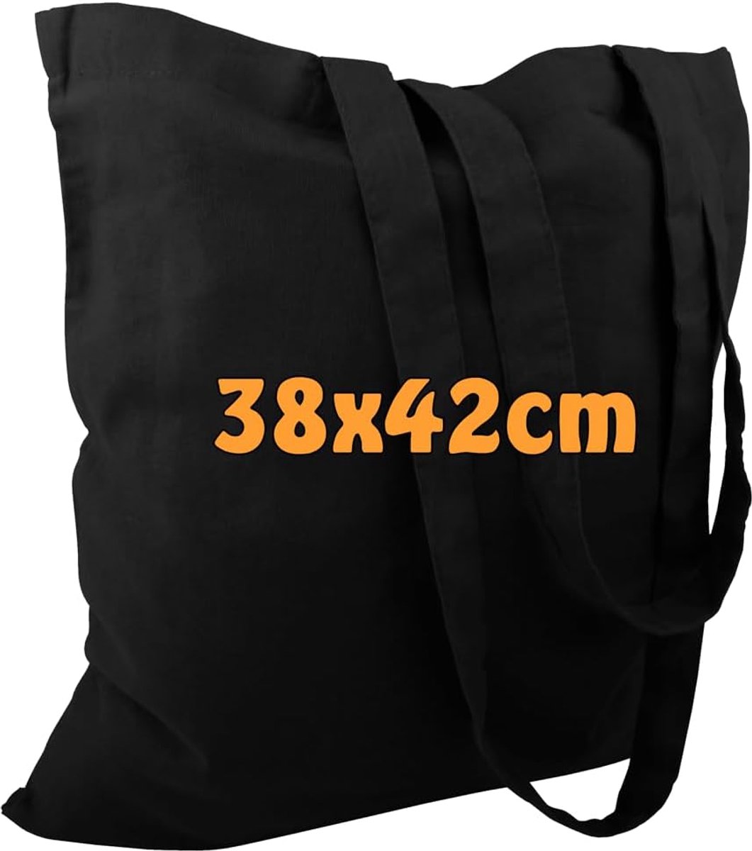 Katoenen tas jute tas onbedrukt met lange hengsels 38x42cm