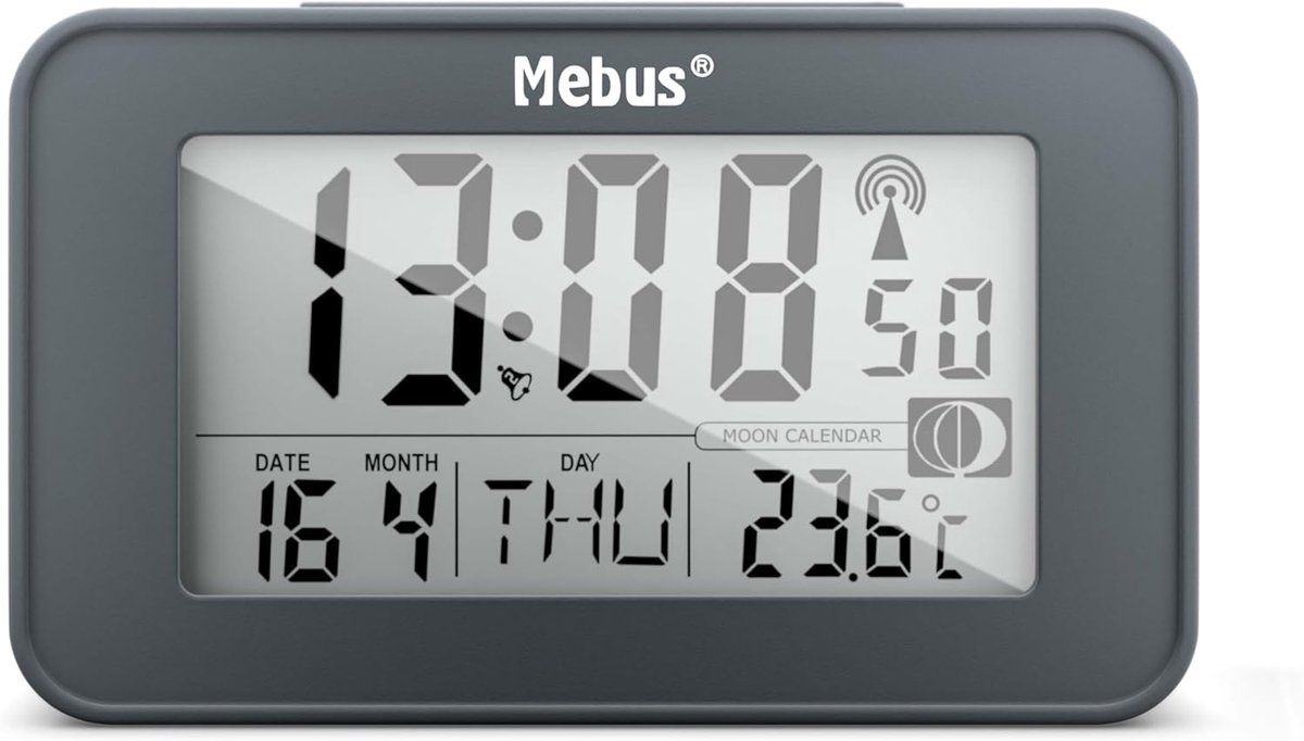 Draadloze Digitale Wekker met Maankalender en Thermometer