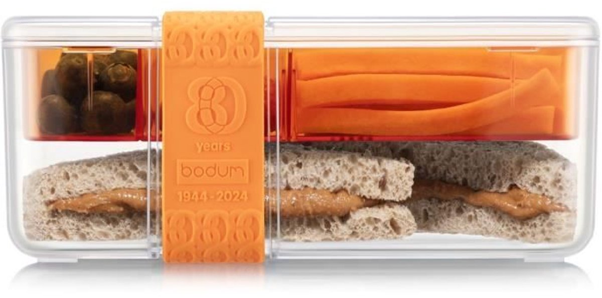 Lunchbox met compartimenten - BODUM - Bistro - Met bestek - Oranje vlam