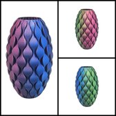 Layerzz - Vase Cellara - 21 cm - imprimée en 3D - pour fleurs séchées et fleurs artificielles - durable - élégante et colorée - vert bleu violet