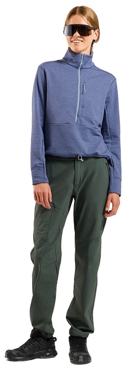 Odlo Grid Fleece Met Halve Rits Vrouw Blauw