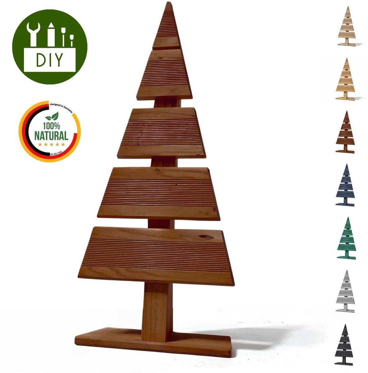 Floranica houten kerstboom DIY den 60x27 cm kerstdecoratie houten boom van larikshout om zelf te maken knutselen klein bruin