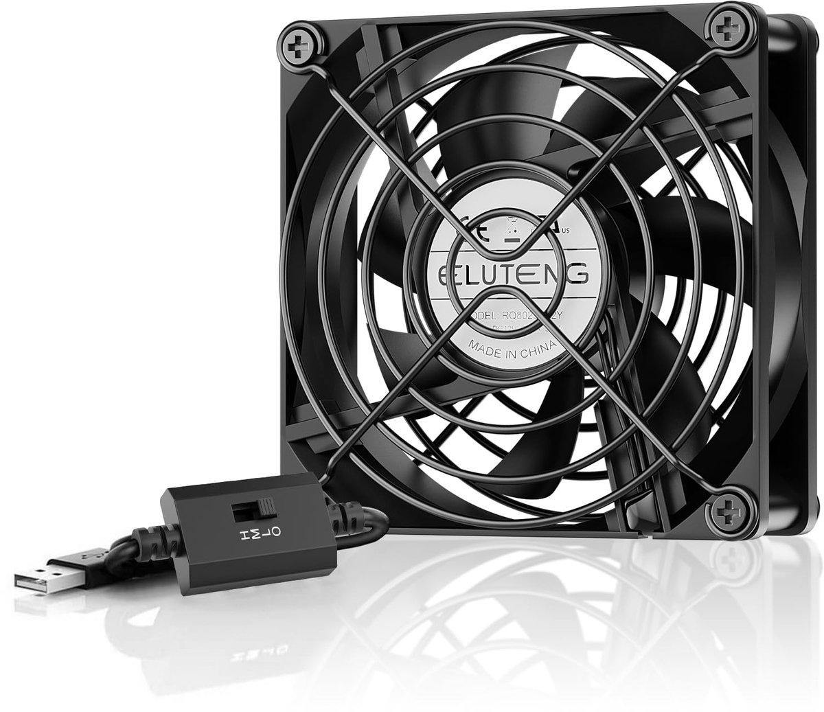 Mini USB Ventilator 80 mm met 3 Snelheden voor PC, Laptop, TV, Router en Ontvanger