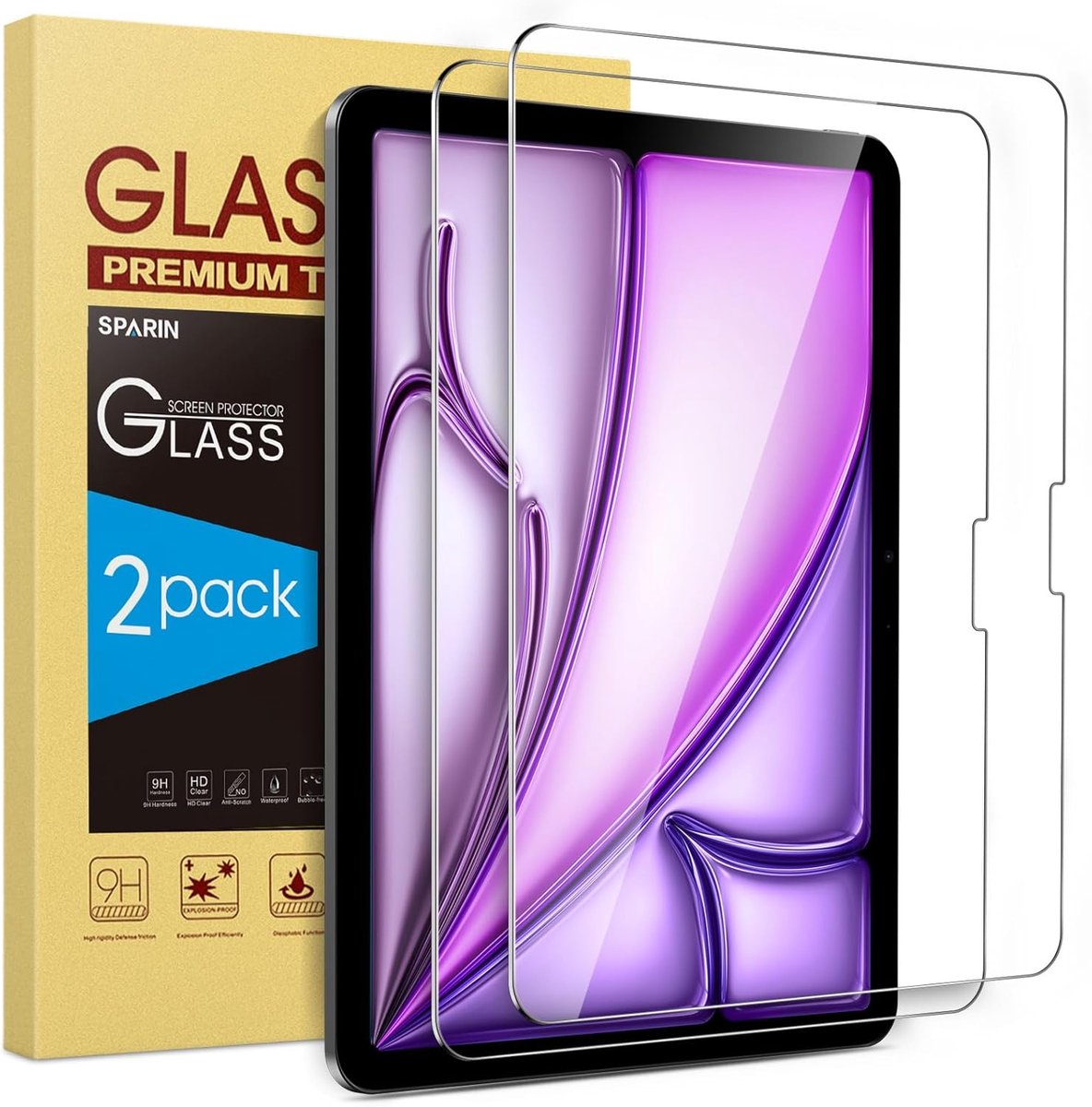 Pantserbescherming voor iPad Air - 2 Stuks, 9H Hardheid, Beschermfolie