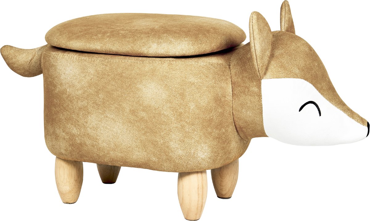 FOX - Poef - Oranje - 32 cm - Fluweel