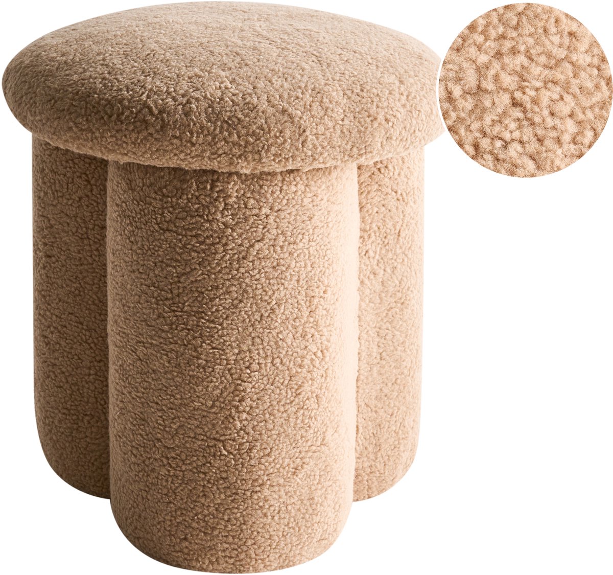 CARRINGTON - Poef - Beige - Bouclé
