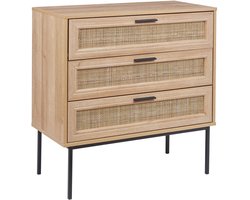 PASCO - Dressoir 3-lades - Lichte houtkleur - Rotan