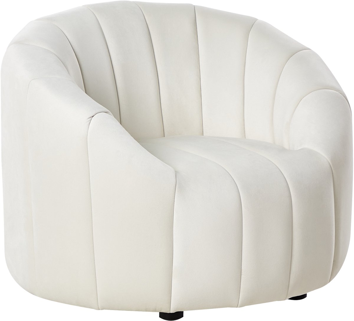 MALUNG - Fauteuil - Gebroken wit - Fluweel