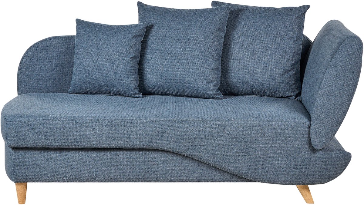 Beliani MERI II - Chaise longue - Donkerblauw - Rechtszijdig - Fluweel