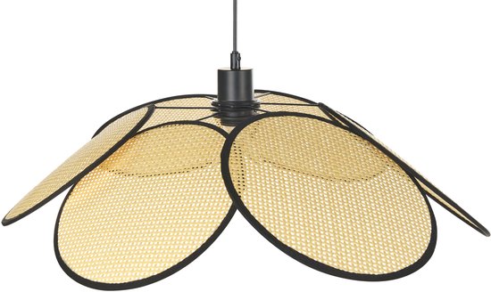 MEROO - Lampe à suspension - Zwart/ Naturel - Rotin