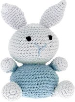 Garenpakket, haakset konijntje Blauw, Amigurumi