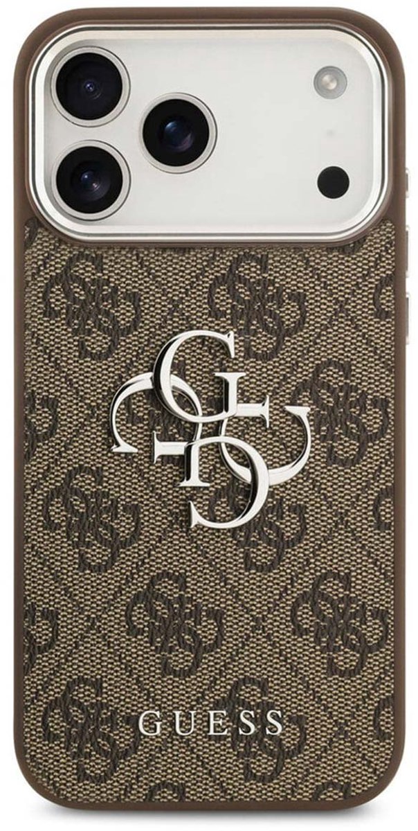 Guess Back Cover - iPhone 17 Pro Max - Bruin - Slank TPU - Big Metal Logo