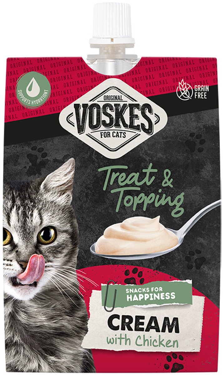 3 x Voskes Cream Kattensnack - Tonijn en Rund