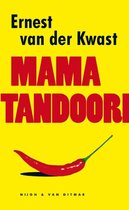 Boekcover 'Mama Tandoori' met gele achtergrond, rode tekst en een rode peper.