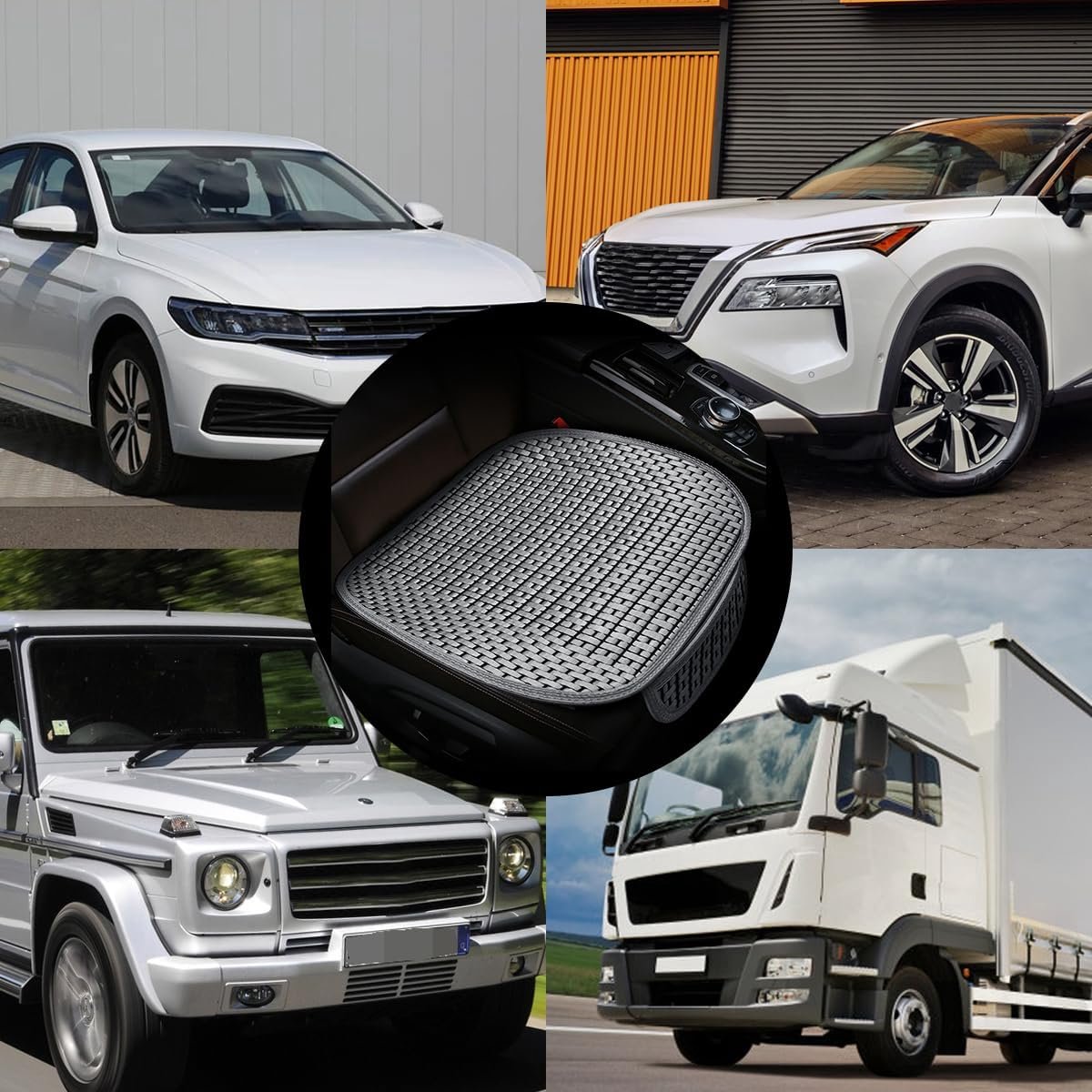 Allecto Plus - Universele Autostoelkussens Set Voor Voorstoel En Achterbank Antislip En Ademend Auto Stoelkussens Voor Suv En Vrachtwagen