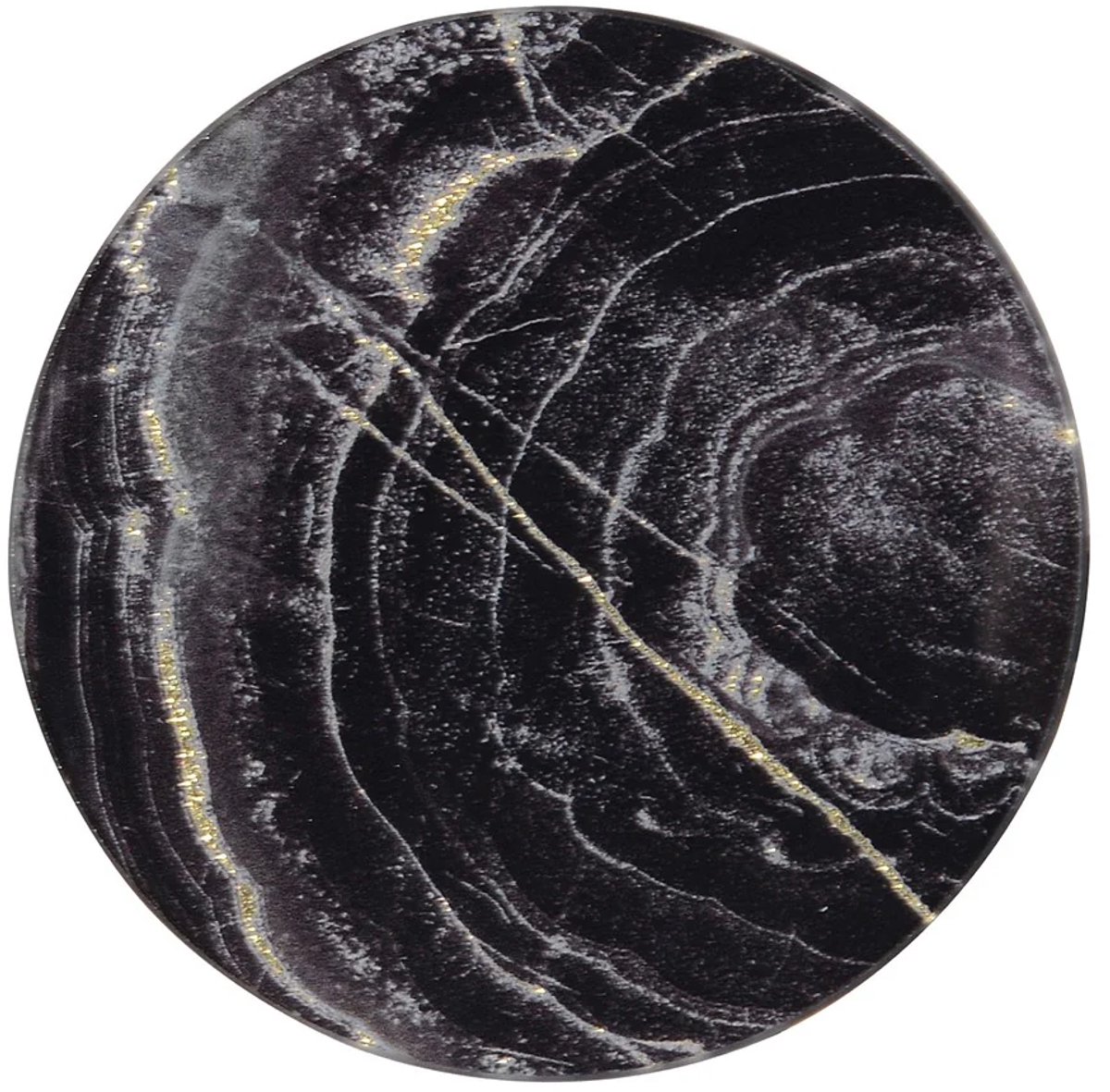 Residencia Interieur – Onderzetters – Set van 4 – Marmerlook Zwart/Goud – Rond Ø10 cm