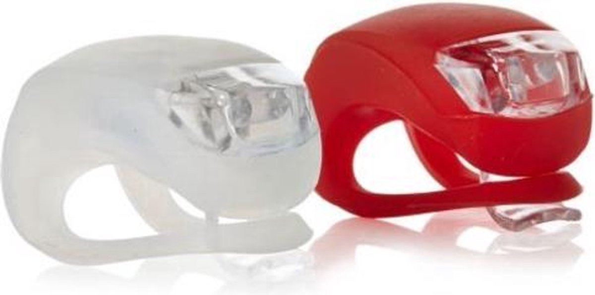 Jonyx - Fietslampjes LED - Waterdicht - Incl. Batterijen - Siliconen - Set van wit en rood