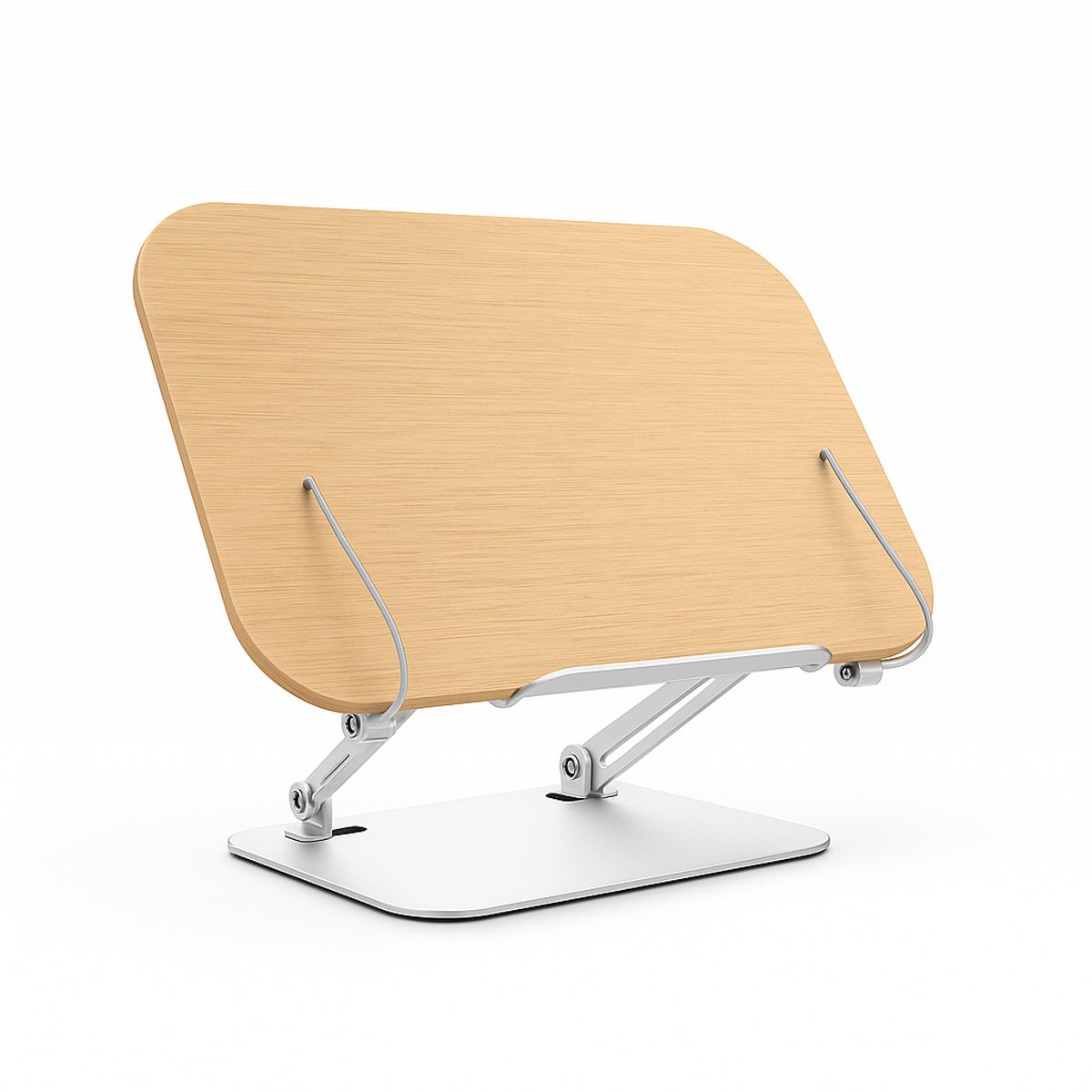 Adore Maison Houten Boekenstandaard – Verstelbare Boekhouder met Metalen Bladklemmen – 34,3 x 24 cm – Licht Eiken