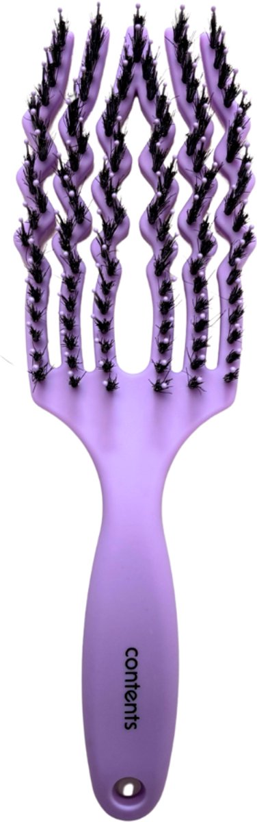 FingerBrush Paars – Zachte Haarborstel met Vingerkappen – Voor Pijnloos Ontwarren