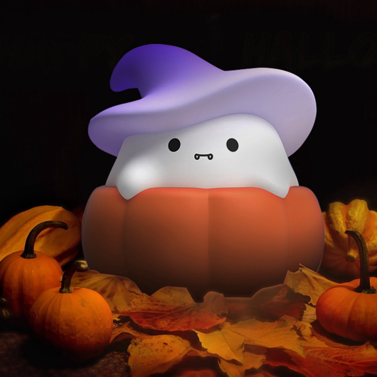 Pompoen Spook Nachtlamp - Silicone LED Lamp - 3 Lichtstanden - Dimbare Sfeerverlichting - Oplaadbare Decoratie - Halloween - Slaapkamer - Camping - Veilig Nachtlicht