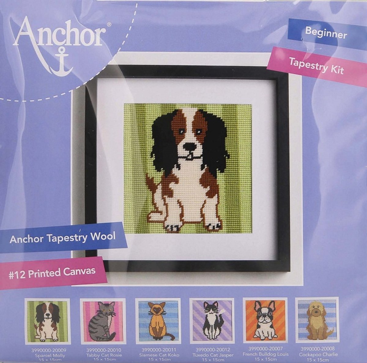 Anchor borduurpakket spaniel Molly 3990000-20009 voorbedrukt