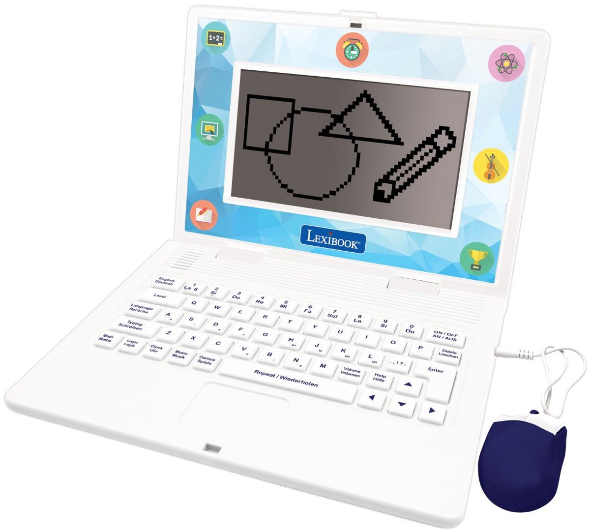 Tweetalige Educatieve Laptop met 170 activiteiten (85 per taal), scherm van 6.7” in het Duits en Engels