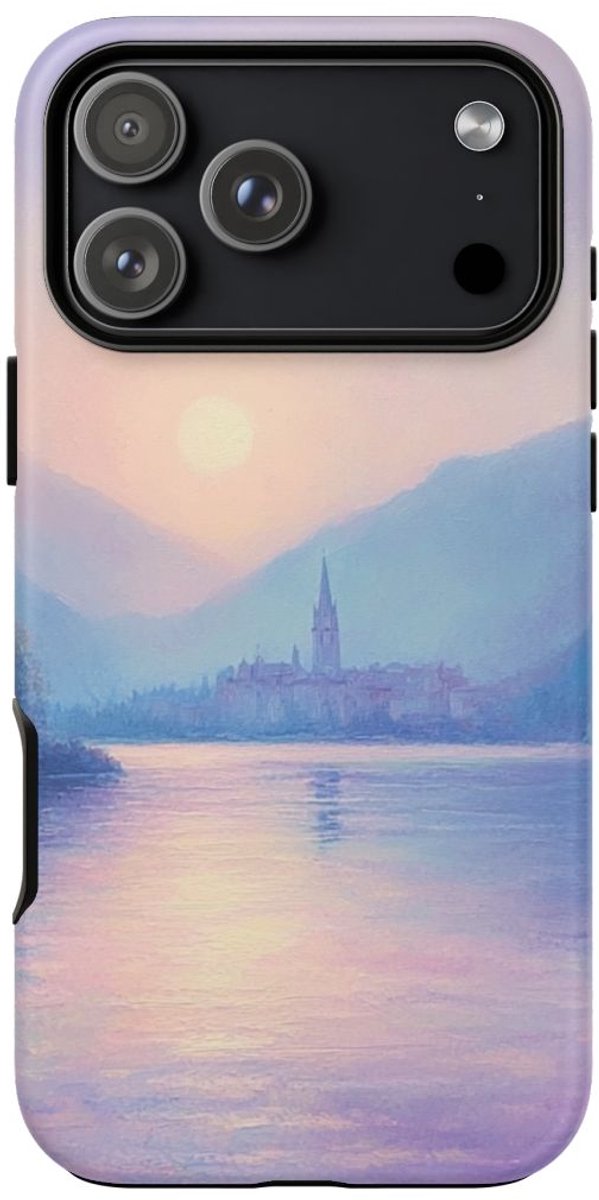 Zonsondergang boven Mistig Bergmeer – Telefoonhoesje Geschikt voor iPhone 17 Pro Max