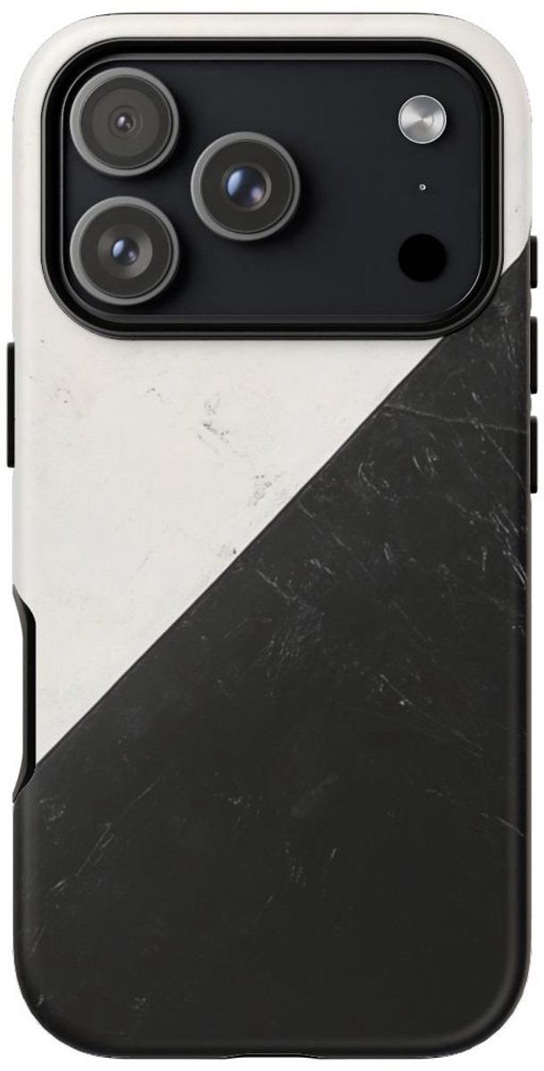 Zwart-Wit Driehoek Vlag Ontwerp – Telefoonhoesje Geschikt voor iPhone 17 Pro
