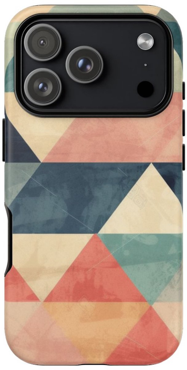 Gedempt Geometrisch Driehoekpatroon – Telefoonhoesje Geschikt voor iPhone 17 Pro