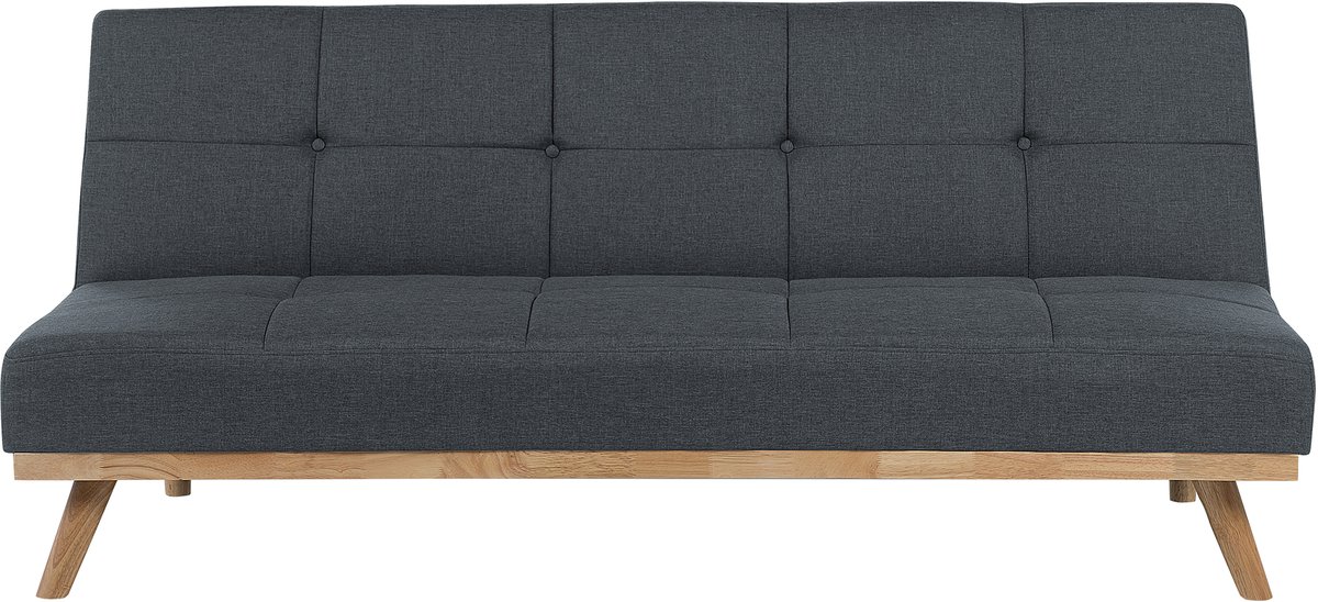 Beliani FROYA - Slaapbank 3-zits - Donkergrijs - Polyester