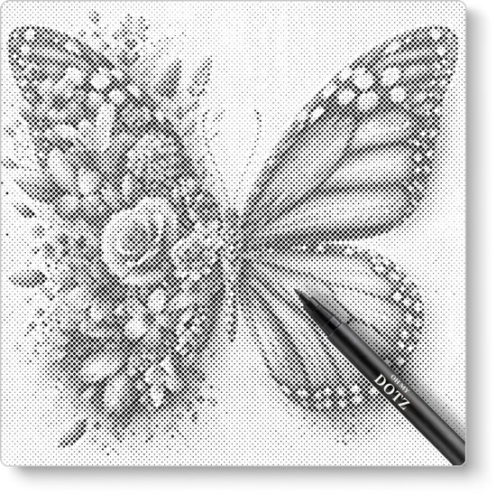 Le papillon fleur | Peinture en pointillé | 40x40cm | Peinture par points | Oh mon Dieu | Points d'une couleur | Peinture au Diamond et Peinture par numéro alternative | Cadeau