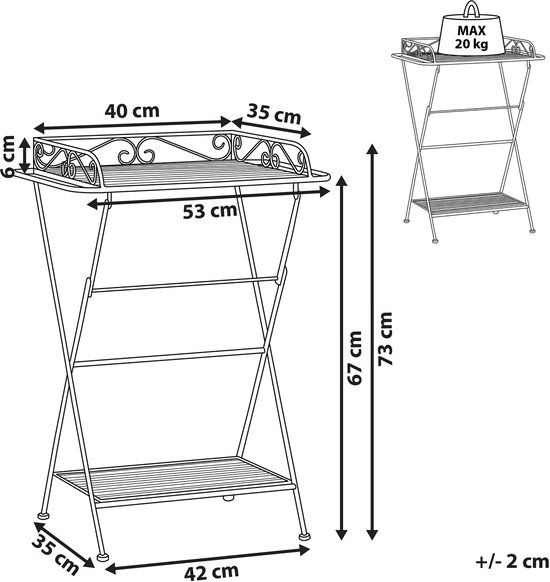 Beliani ANCUD - Table d'appoint - Wit - Fer