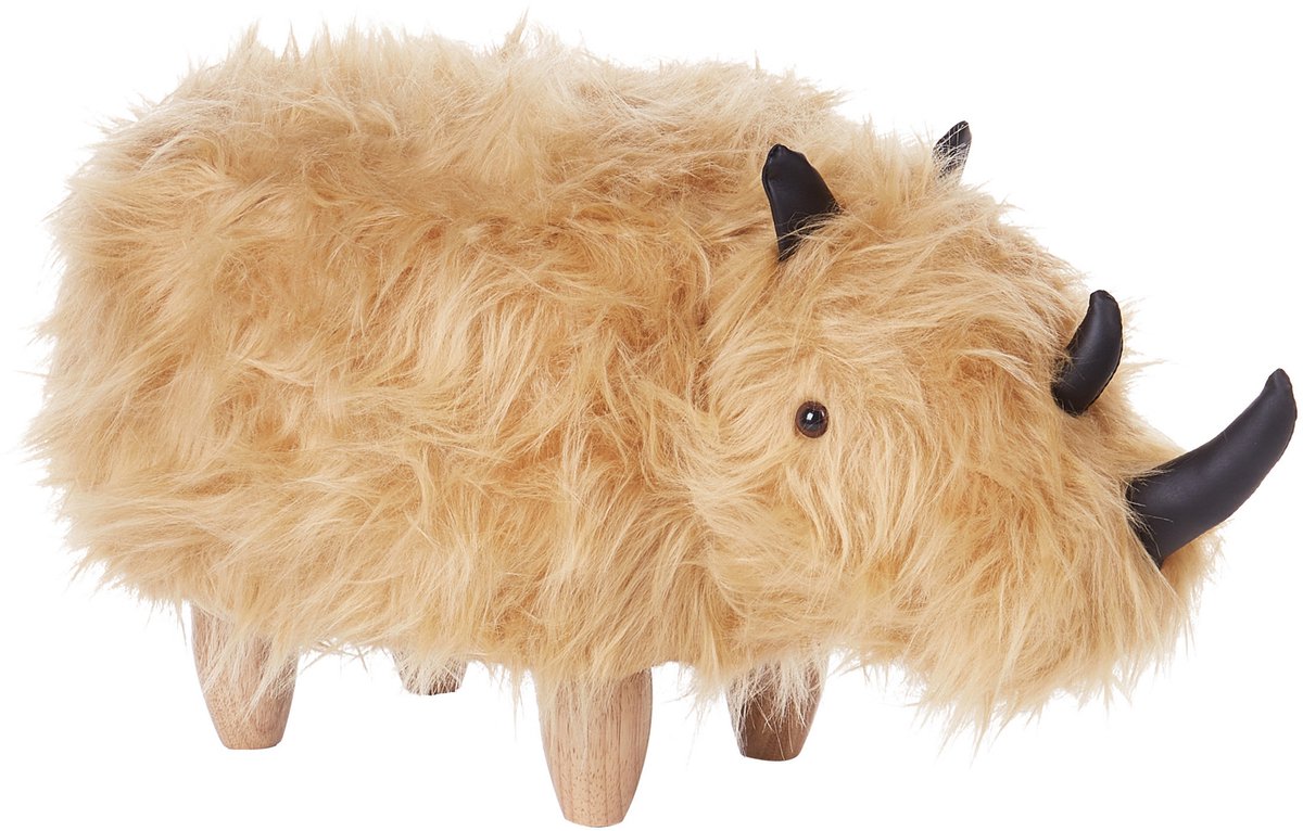 WOOLLY - Hocker - Zandbeige - Nepbont