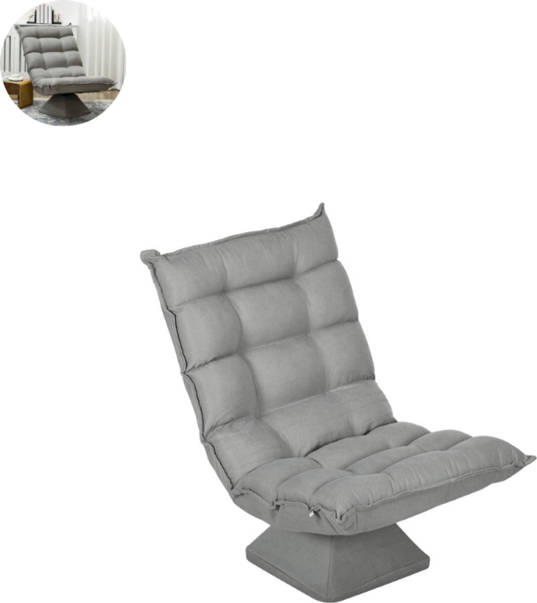 GranMaison Fauteuil - Relaxstoel - Relaxfauteuil - Stoel - Met armleuning - Voor één Persoon - Grijs