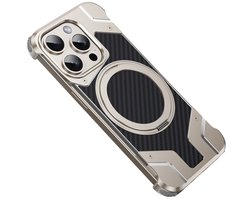 Geschikt voor Magnetische ringstandaard van koolstofvezel en aluminium Geschikt voor iPhone 14, 15, 16 Pro Plus Max
