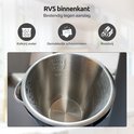 Binnenzijde van de zwarte Olvy waterkoker, gemaakt van RVS (food grade 304).