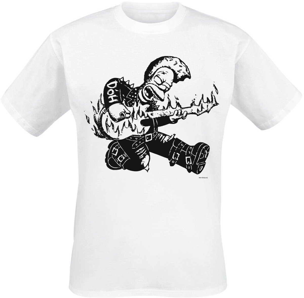 The Simpsons Homer with Guitar Heren T-shirt - wit - S