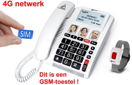 Geemarc CL9000 - Vaste 4G telefoon met SIM - Bureau GSM - SOS ...
