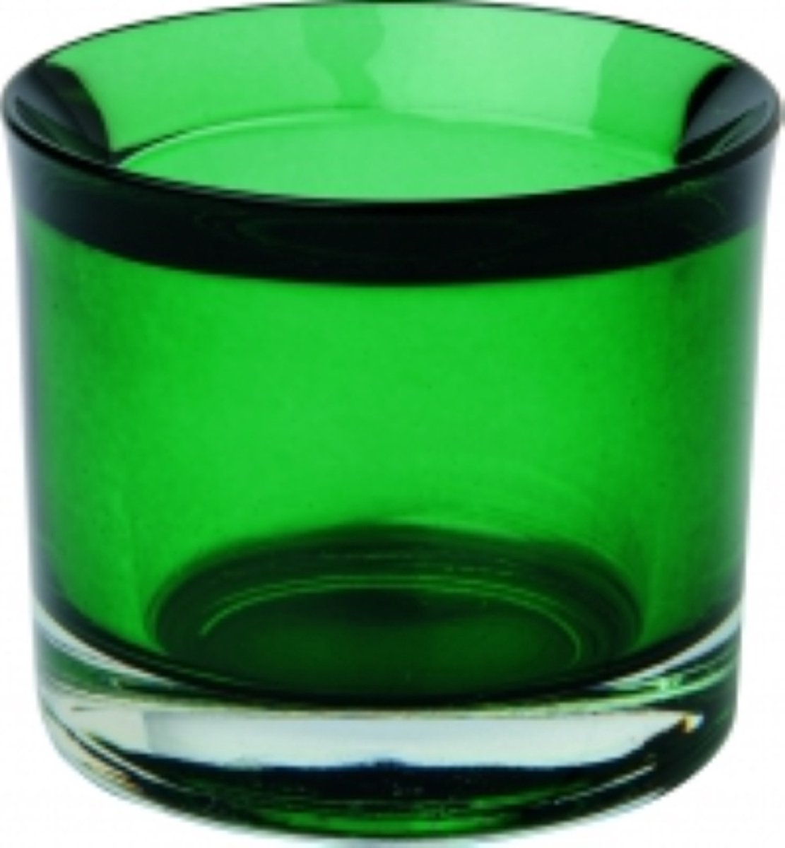 Set van drie Theelichtjes - Waxinelichthouder groen - Ronde Glazen waxinelichthouders set