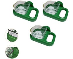3-stuks Draagbare voederbak voor vogels - Uitneembare voerbak - Voerbeker - Drinkbak voor vogels - Doorzichtige vierkante kom - Gemakkelijk schoon te maken - Geschikt voor grasparkieten, valkparkieten, parkieten, dwergpapegaaien - Groen
