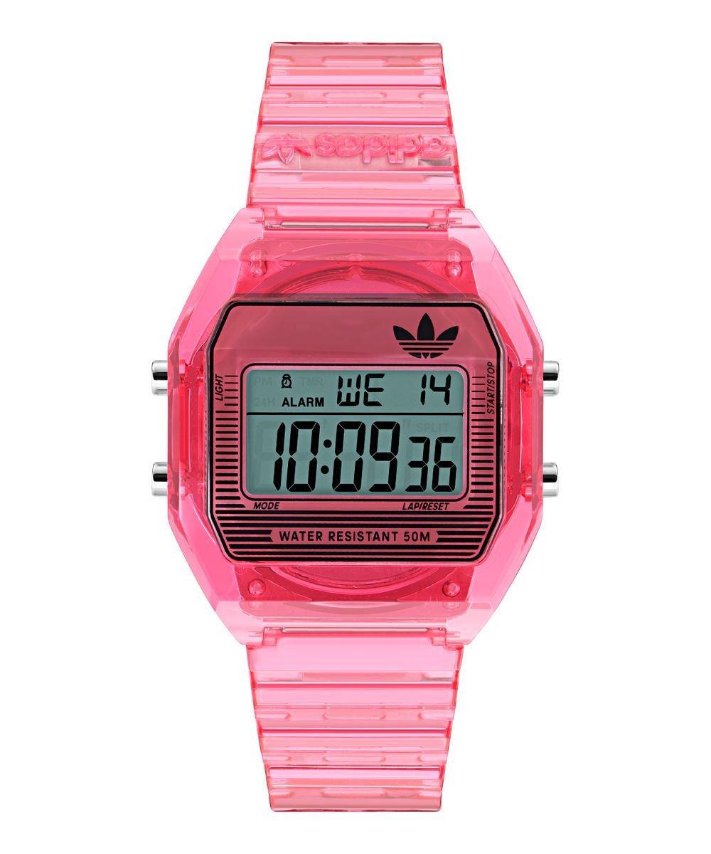 Adidas Originals Digital Two Crystal AOST25540 Horloge - Resin - Roze - Ø 36 mm