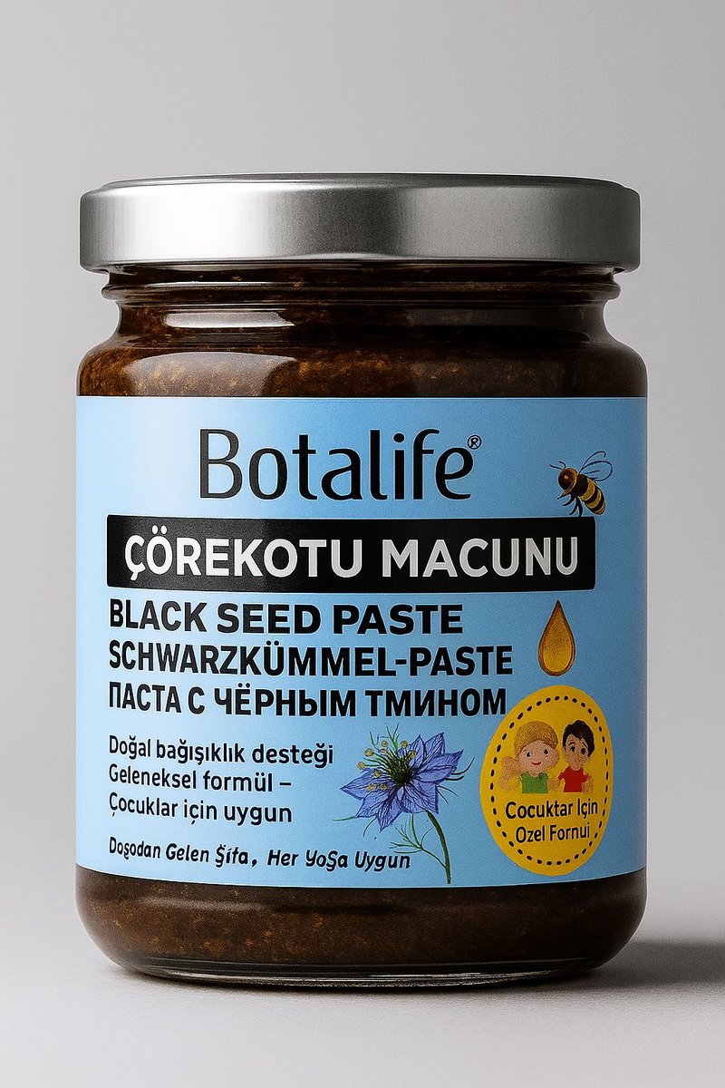 Botalife - Zwartezaadpasta - Zwarte komijnpasta - Zwartezaadolie - Çörek Otu Macunu - Voor Kinderen - 195 gr