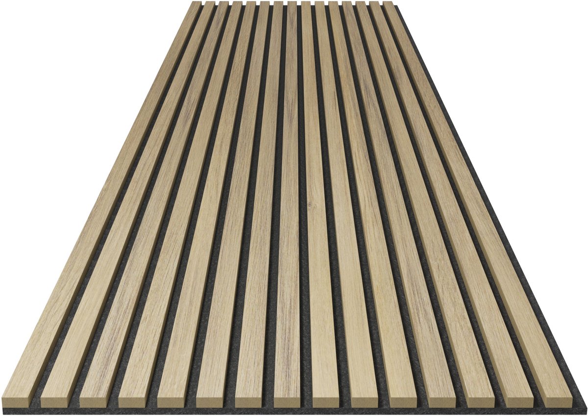 Premium houten akoestische panelen | 250x60cm per stuk - 1,5 m² - | Premium echt houtfineer (eiken) & akoestisch vilt (zwart) | Gevelbekleding, geluidsreductie, geluidsisolatie, akoestisch paneel gemaakt in Europa