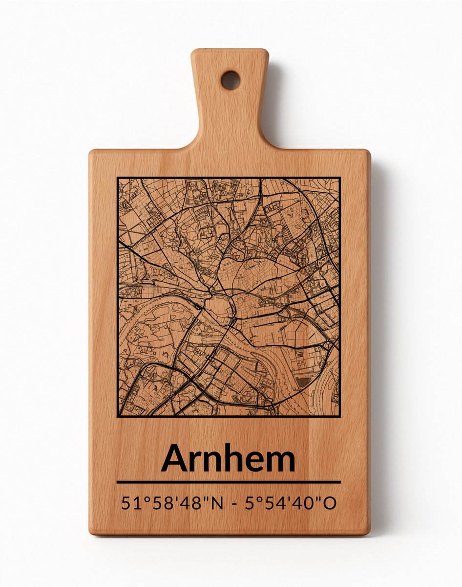 OakMan Objects - Houten Borrelplank - Arnhem Rechthoek - Tapasplank of Serveerplank - Duurzaam Beukenhout - Gegraveerd - 36x20x2 cm